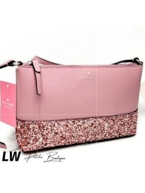Kate Spade Greta Court Ramey Crossbody Pink Glitter Bag